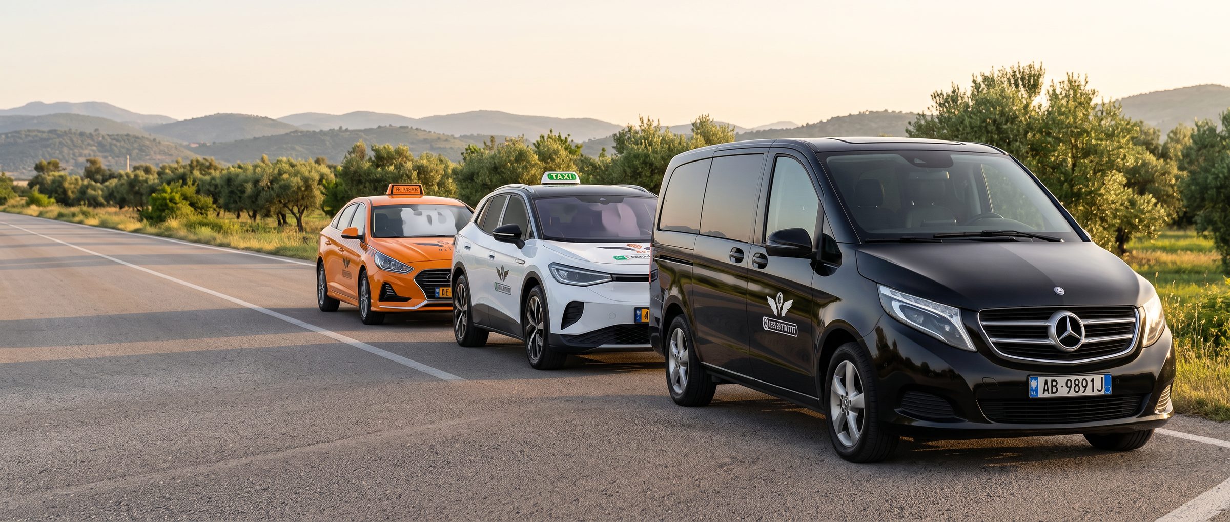 Taxi Kruje Albania fleet on the road