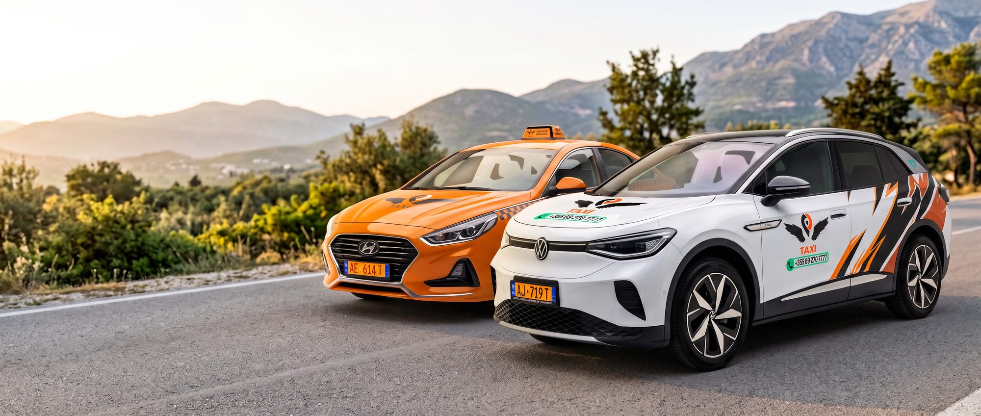 VW ID.4 and Hyundai Sonata taxis